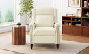 Upholstered Push Back Recliner Chair with Classic Wing Back, Beige Chenille, 29.75'