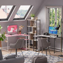 43-Inch L-Shaped Computer Desk With Reversible Shelves