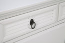 62" White Solid Wood Seven Drawer Double Dresser
