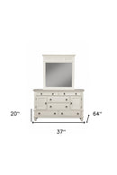 62" White Solid Wood Six Drawer Double Dresser
