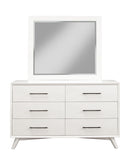 56" White Solid Wood Six Drawer Double Dresser