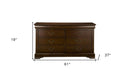 60" Brown Solid Wood Six Drawer Double Dresser