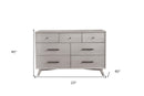 59" Gray Solid Wood Seven Drawer Double Dresser