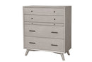 38" Gray Solid Wood Four Drawer Chest