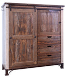 55" Brown Solid Wood Three Drawer Gentlemans Chest