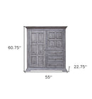 55" Gray Solid Wood Three Drawer Gentlemans Chest