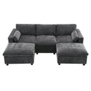 [VIDEO]86.5'' Chenille Modular Sectional Sofa with Storage Pockets, 5 Seat U Shaped Couch Set with Pillows,Free Combination,Modern Cloud Sofa with 2 Movable Ottoman for Living Room,Apartment,3 Colors