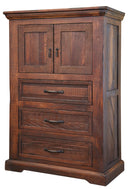 37" Brown Solid Wood Three Drawer Chest