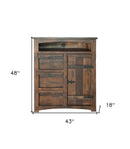 43" Brown Solid Wood Three Drawer Gentlemans Chest