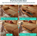 Brown UShaped Convertible Sectional Sofa Bed USBPort