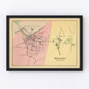Vintage Map of Houlton, Maine 1894