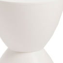 17" White Plastic Backless Bar Chair