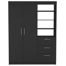 59" Black Three Drawer Dresser