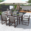 Elegant Patio Dining Set with Removable Cushions in Dark Brown Acacia Wood for Outdoor Spaces