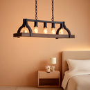 Rustic 5 Light Linear Chandelier Kitchen Island Black