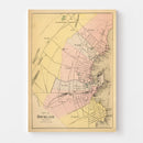 Vintage Map of Rockland, Maine 1894