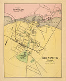 Vintage Map of Brunswick, Maine 1894