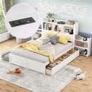 Storage Platform Bed With Pull Out Shelves, Trundle, And 2 Drawers
