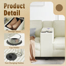 L-shaped 6-seater 133.4''*94.4'' corduroy sofa, large storage armrests with center console, USB charging, left and right seats can be switched, 3 packages of 130