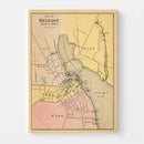 Vintage Map of Belfast, Maine 1894