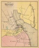 Vintage Map of Belfast, Maine 1894