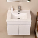 Ainfox Wall Mounted Bathroom Vanity with Ceramic Top and Sink, Storage Cabinet, Faucet Combo Set