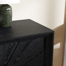 60' Premium Rustic American Farmhouse Credenza in Elegant Black - Symmetrical Sunburst Door Design, Heavy-Duty TV Stand with Adjustable Shelves, Black Wood Storage Cabinet