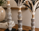 Snail Shell Stack w/Feathers Set/3 pcs