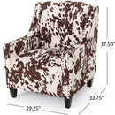 Comfy Accent Chair with Tufted Backrest, Bedroom Single Seat Arm Chair with Wooden Legs, Modern Side Chairs for Living Room