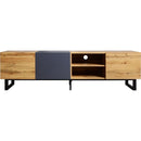 Modern TV with 3 Cabinets& Open Shelves, Color-matching Media Console Table for TVs up to 80", Entertainment Center with Drop Down Door for Living Room, Bedroom, Home Theatre