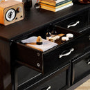 Modern 3 Drawer Bedroom Chest of Drawers with 7 Drawers Dresser, Clothes Organizer -Metal Pulls for Living Room, Bedroom, Hallway, Black, 47.6" x 15.7" x 26.6"
