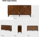 Walnut Mid Century Sideboard Buffet With Solid Wood Legs