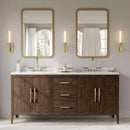 Wood Framed Bathroom Mirror 24x36 Inch Wall Mounted
