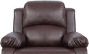 Brown Bonded Leather Manual Reclining Living Room Sofa Set