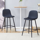 Modern Black PU Bar Chair Set - Rounded Backrest, Comfortable Design, Multiple Colors