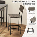 5 Piece Counter Height Dining Table Set Black Oak Stools