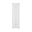 Tall Storage Cabinet With Doors And 4 Shelves For Living Room, Kitchen, Office, Bedroom, Bathroom, Modern