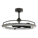 Perimost 32 Inch Black Downrod Mount Luxury Fandelier with Light and Remote Control
