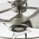 Perimost 33 Inch Satin Nickel Downrod Mount Luxury Fandelier with Light and Remote Control