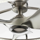 Perimost 33 Inch Satin Nickel Downrod Mount Luxury Fandelier with Light and Remote Control