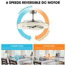 Perimost 33 Inch Satin Nickel Downrod Mount Luxury Fandelier with Light and Remote Control