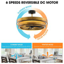 Perimost 32 Inch Eartha Antique Bronze Downrod Mount Luxury Fandelier with Light and Remote Control