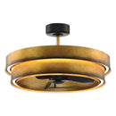Perimost 32 Inch Eartha Antique Bronze Downrod Mount Luxury Fandelier with Light and Remote Control
