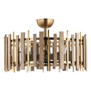 Perimost 31 Inch Electroplated Golden Downrod Mount Luxury Fandelier with Light and Remote Control