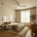 52" Mayna Led Indoor Copper Flush Mounted Ceiling Fan with Light And Remote Control
