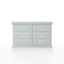 56" Gray Solid and Manufactured Wood Six Drawer Double Dresser