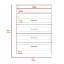47" White Four Drawer Dresser