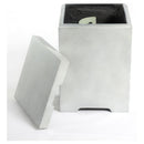 Outdoor Tank Table for Gas Fire Pits, Hides Propane Tank Cover, Concrete Light Gray, Side Handles