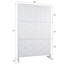 Outdoor & Indoor Privacy Screen Metal Privacy Screen 76' H×48' W, Freestanding Decorative Privacy Screen for Deck Balcony Patio, Privacy Fence Panels for Outside Lawn Garden PS116 WHITE