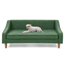 Modern Durable Elevated Dog Sofa Bed with Irregular Armrest Design, Comfortable Soft Green Pet Sofa, Foam Material